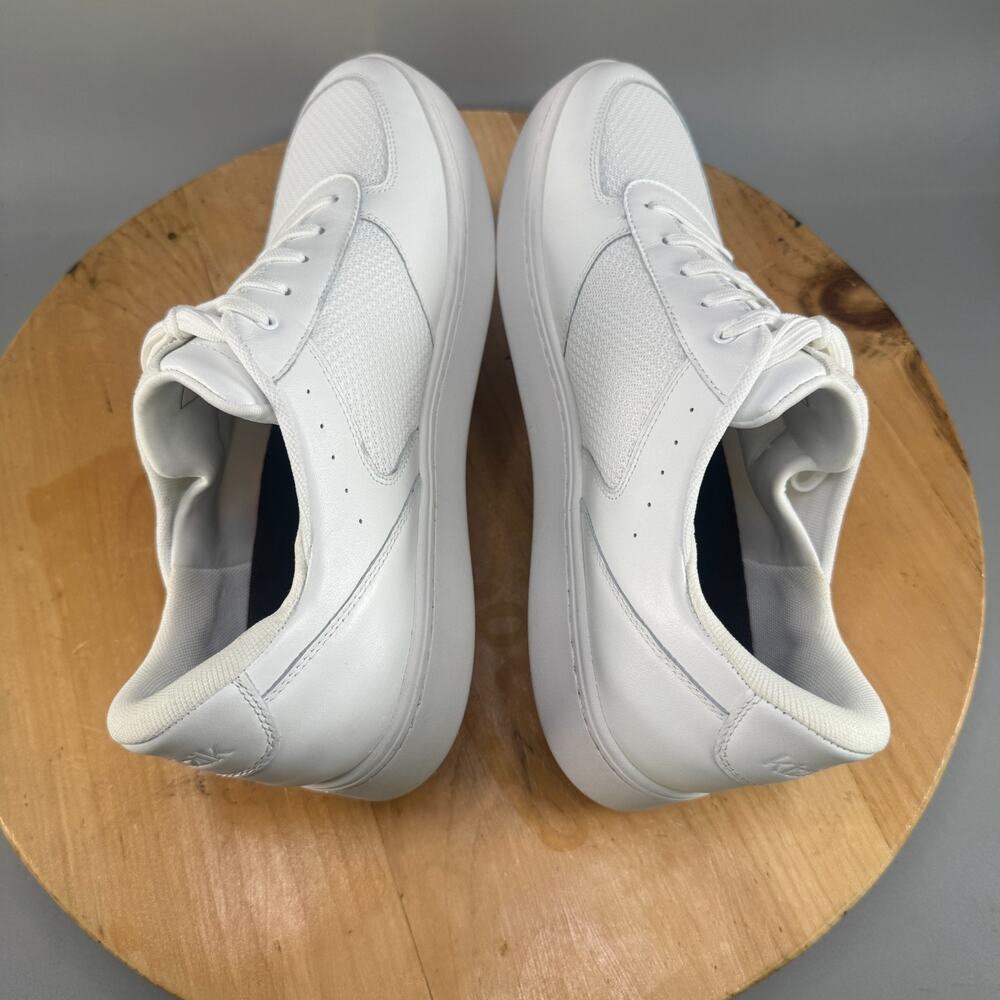 Kizik Oslo Sneakers Men's Size 12 Optic White Leather Mesh‎ Hands Free Shoes NEW - Picture 6 of 8